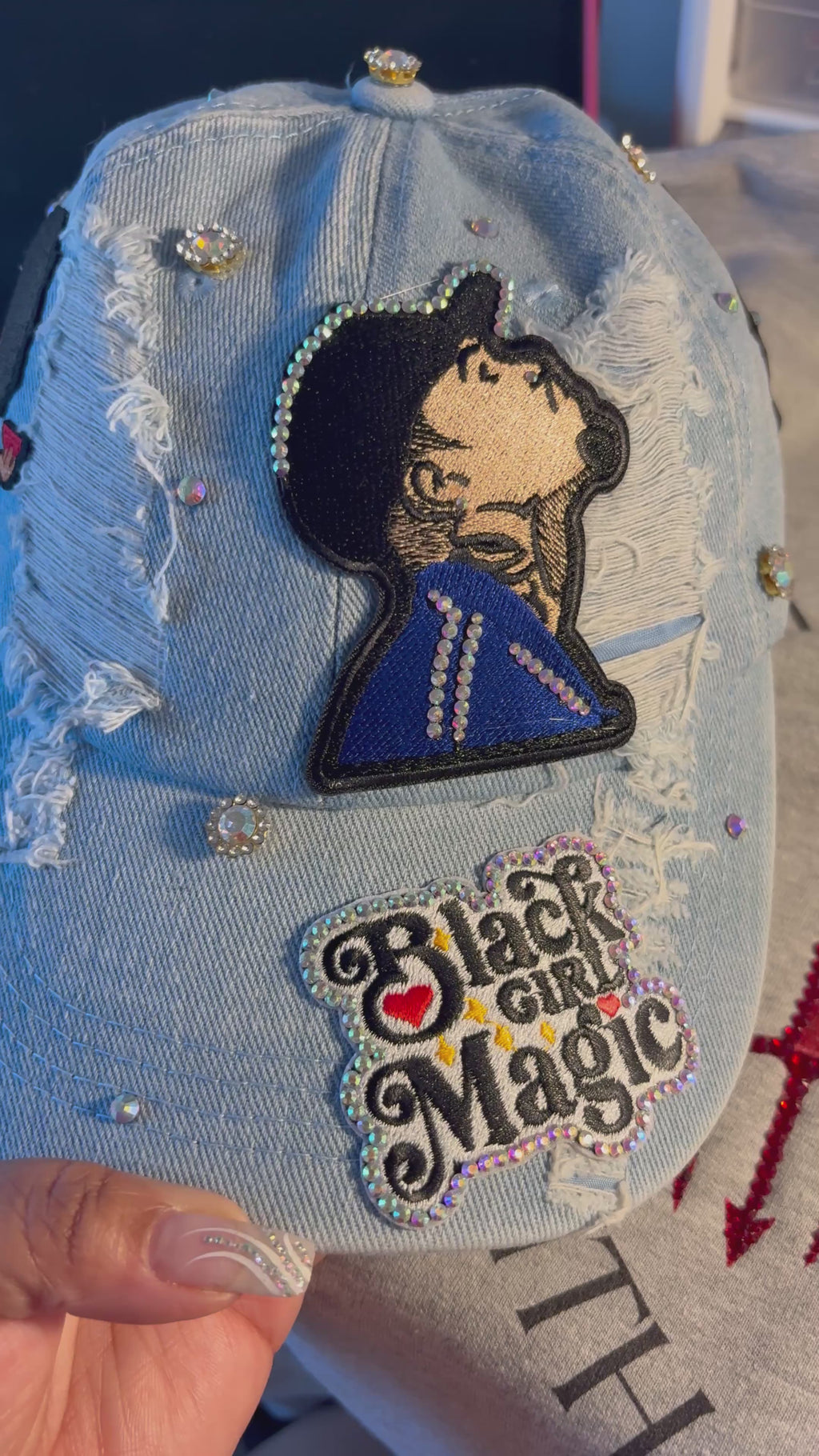 Custom junk hats with some designer patches
